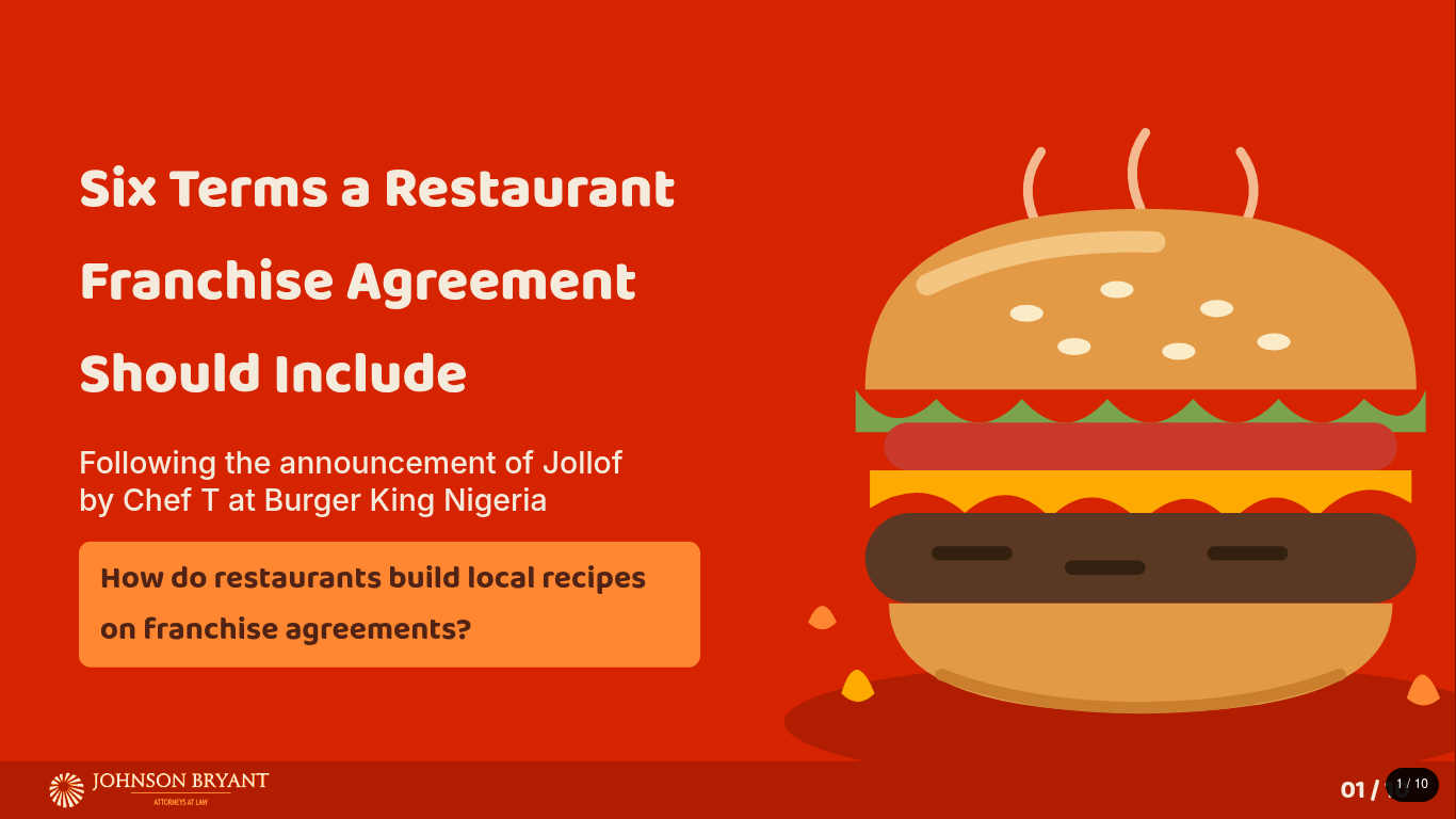 Franchise Agreement in Nigeria: Six Terms a Restaurant Franchise Should Include
